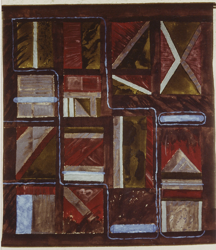 Légende :	52Description :PALEOPEINTUREGrand Signe primitif N° 3acrylique sur toile libre160 x x145 - 11 83