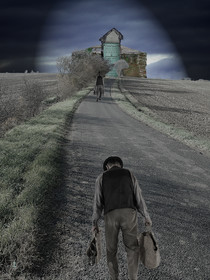 DEVANT LA LOI 1image en hauteur, au format 30 x 40 cm   existe aussi au format 60 x 80Photo montages numériques, dessin, blue screen, impression jet d’encres aux pigments.