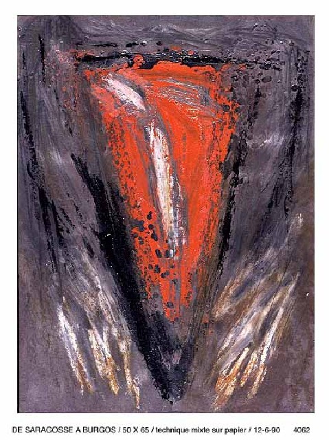 DE SARGASSE A BURGOS 65 x 50technique mixte sur papier12 - 6 - 1990