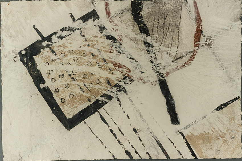 BATAILLE acrylique, terre, lavis, pigments, fusain,brou, marbre, papier60 x 9028  4  97 ( 1 )