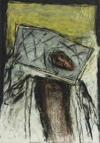 DERIVE  8Acrylique, fusain, pigments, terre, poudre de marbre, bitume, graphite, sur papier19 - 6 - 1995140 x 200