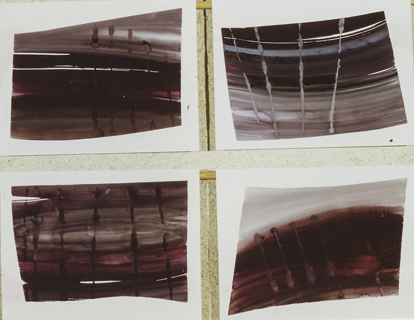 Légende :	1 - LES MATSDescription :série des HORIZONS IMAGINAIRES - encres, lavis, pinceaux, pochoirs - 4 fois 50 x 65 - 10  81