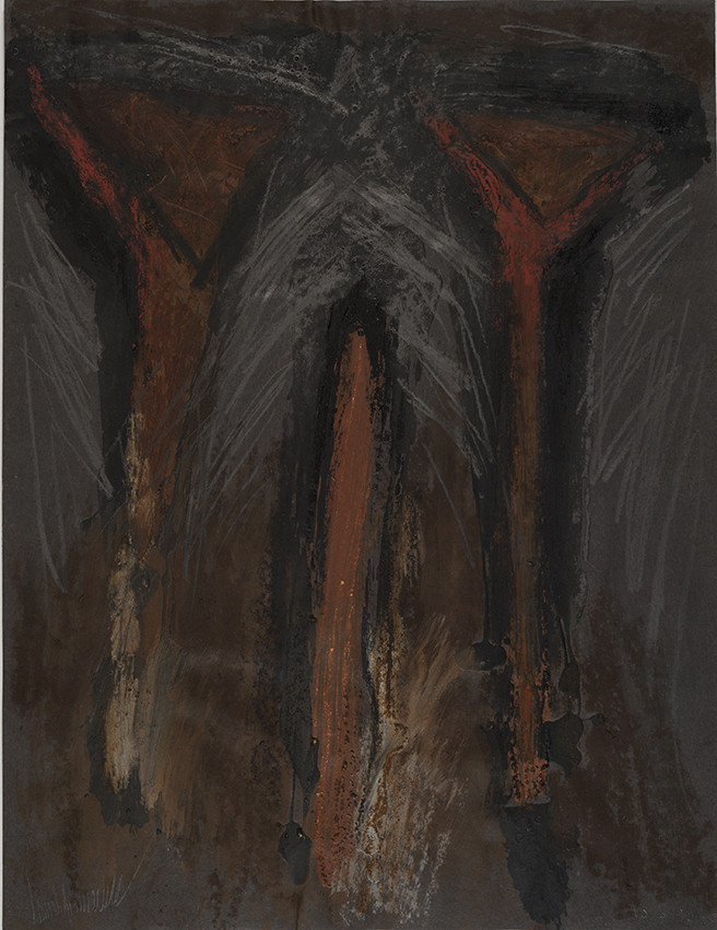 SARAGOSSE A BURGOS 10 - 6 - 1990    =5acrylique, pigments, terre, mines, sur papier65 x 50