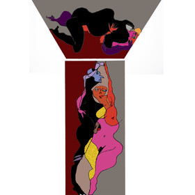 Dessins en aveugle à partir des photos des couples.Réalisation sur palette graphique Impression jets d'encresFormat A 2   12 - 2022