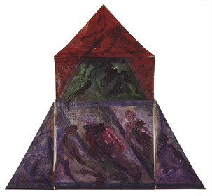 Légende :	1305Description :PALEOPEINTURE n° 3PENTATEUQUE D'ASHBRUNHAMacrylique sur toiles180 x 165 - 11  83