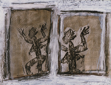 ERRANCEempreinte, photocopie, linogravure, huile, papier50 x 651  94 n° 10