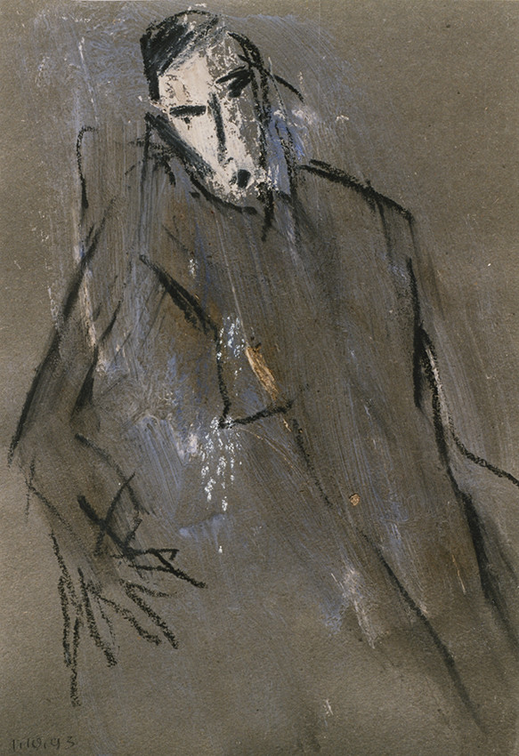 DESSIN DE NU AVEC MODELE30 x 2110  93 ( 8 )craies Markal à l'huile sur papier recyclé