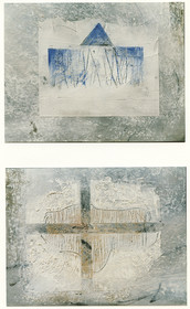 PALIMPSESTEacrylique, marbre,carbonate, pochoir25 x 35 deux fois17  5  97 ( 1 & 4 )