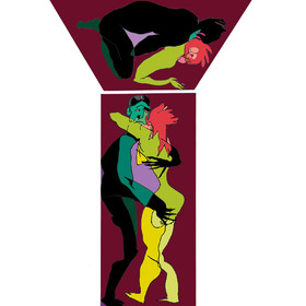 Dessins en aveugle à partir des photos des couples.Réalisation sur palette graphique Impression jets d'encresFormat A 2   12 - 2022