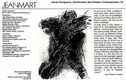 DICTIONNAIRE DES ARTISTES CONTEMPORAINSGERARD XURIGUERRA   Rubrique Dessin 1987