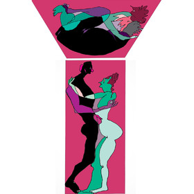 Dessins en aveugle à partir des photos des couples.Réalisation sur palette graphique Impression jets d'encresFormat A 2   12 - 2022