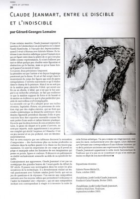 VERSOArticle dans la revue de Gérard-Georges LEMAIRE02 - 2004