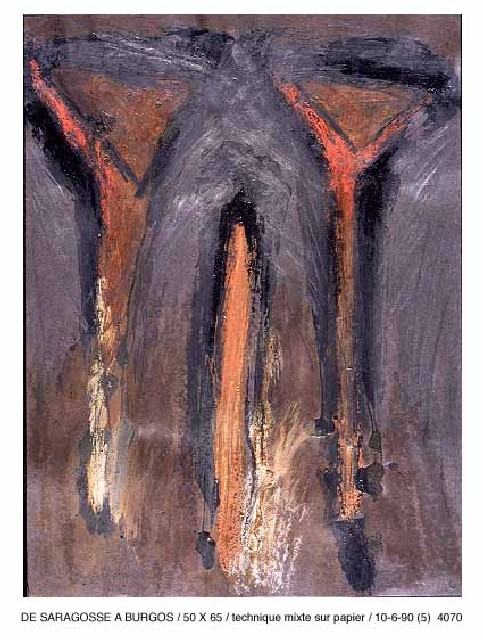 DE SARGASSE A BURGOS 65 x 50technique mixte sur papier10 - 6 - 1990