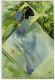 séries HOMMAGE À MES ÉLÈVES - petites peintures d'élèves récupérées à la corbeilleet marouflées sur la toile - acrylique et encres, crayons de couleurs - 50 x 65 - 9  82