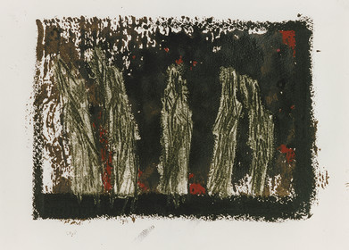 ERRANCE quadriptyque 1empreinte, acrylique, huile, papier26 x 3611  94 n° 69