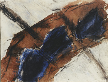 DERIVE  Acrylique, fusain, pigments, terre, poudre de marbre, bitume, graphite, sur papier16 - 8  - 1995  ( 2 )50 x 65