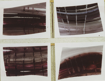 Légende :	1 - LES MATSDescription :série des HORIZONS IMAGINAIRES - encres, lavis, pinceaux, pochoirs - 4 fois 50 x 65 - 10  81