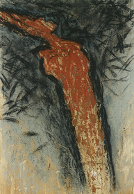 DERIVE  11Acrylique, fusain, pigments, terre, poudre de marbre, bitume, graphite, sur papier7 - 7 - 1995140 x 200