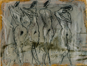 DESSIN DE NU AVEC MODELE50 x 657 7  94 ( 6 )craies Markal à l'huile sur papier recyclé