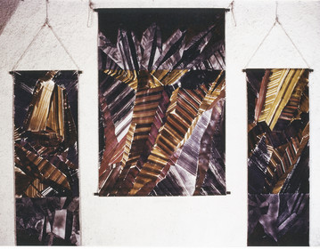 Légende :	N° 11 - CARRIERE D'ARDOISE - encre, résine et pochoirs sur papier  - 8  792 fois 200 x 75 & 1 fois 200 x 150