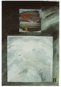 séries HOMMAGE À MES ÉLÈVES - petites peintures d'élèves récupérées à la corbeilleet marouflées sur la toile - acrylique et encres, crayons de couleurs - 50 x 65 - 9  82