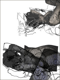 CL  HE   GAUCHEDessins en aveugle, et photos en aveugleMontages sur palette graphique3 FOIS 40 X 30mai 2011