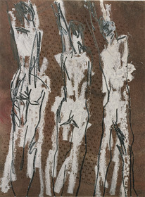 DESSIN DE NU AVEC MODELE40 x 3011  93 ( 4 )craies Markal à l'huile sur papier recyclé