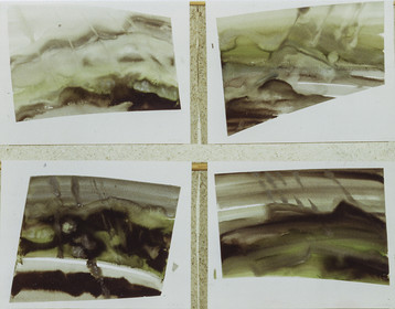 Légende :	3 - LES VAGUESDescription :série des HORIZONS IMAGINAIRES - encres, lavis, pinceaux, pochoirs - 4 fois 50 x 65 - 10  81