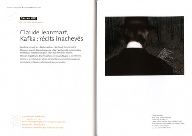 KAFKA : RECITS INACHEVESExposition à la Galerie Gilles Naudin3 rue Visconti75006        PARISPour le 1° Festival Photo Saint Germain des PrésIMAGES ET MOTSdu 4 Novembre au 10 Décembre 2012