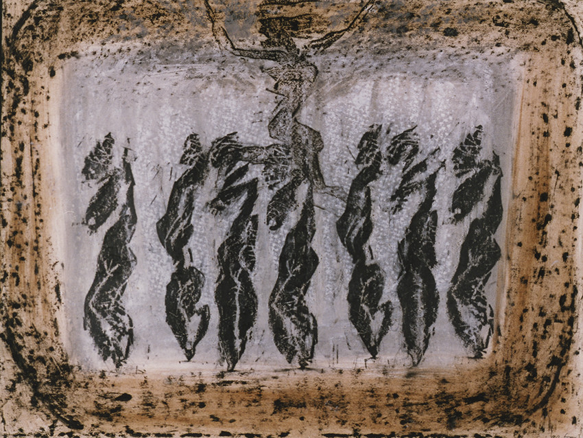 ERRANCEempreinte, photocopie, linogravure, huile, papier50 x 651  94 n° 9