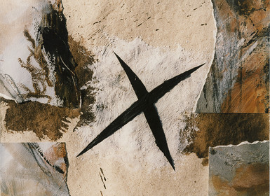 PALIMPSESTEacrylique, marbre, linogravure,brou de noix, collage28 x 3810  97